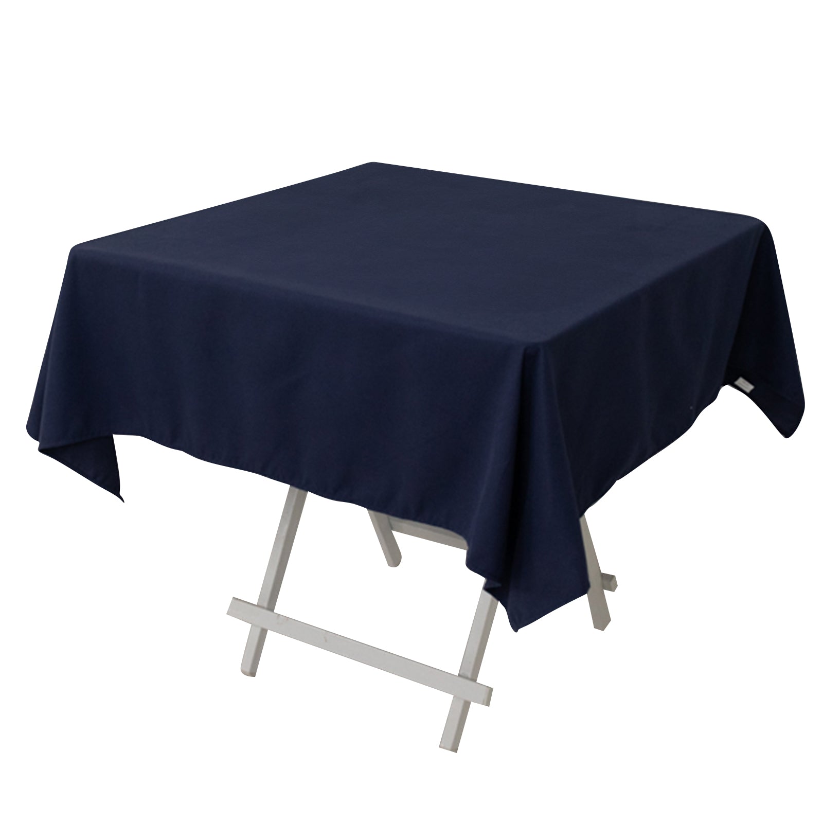 Cotton Blend 54"x54" Square Tablecloth Navy Blue - Wrinkle - Resistant Table Cover - Bell Racket Store