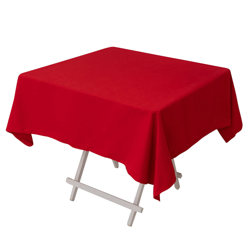 Cotton Blend 54"x54" Square Tablecloth Red - Wrinkle - Resistant Table Cover - Bell Racket Store