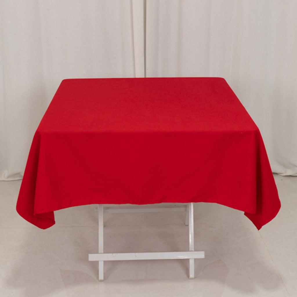 Cotton Blend 54"x54" Square Tablecloth Red - Wrinkle - Resistant Table Cover - Bell Racket Store