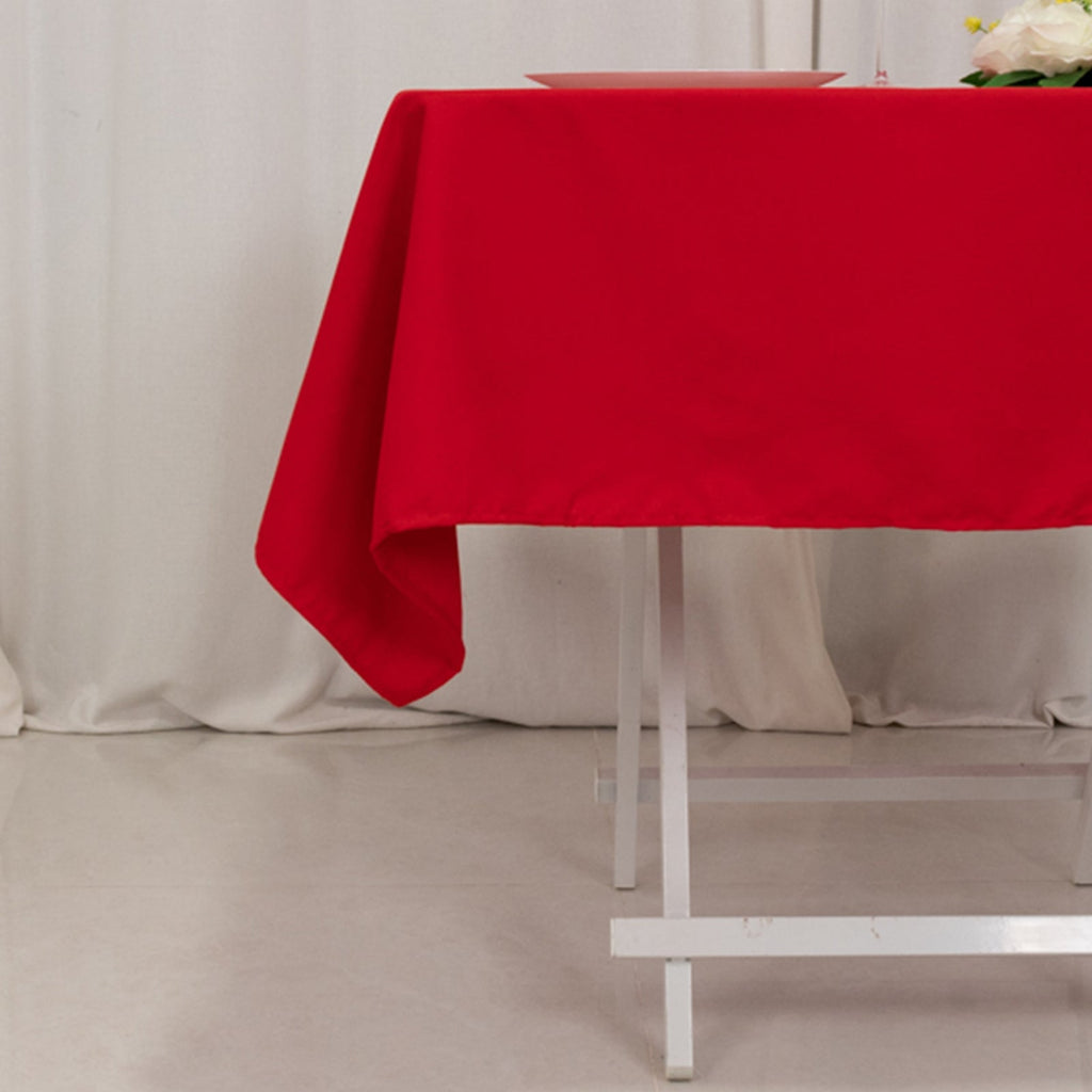 Cotton Blend 54"x54" Square Tablecloth Red - Wrinkle - Resistant Table Cover - Bell Racket Store