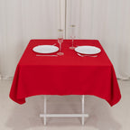 Cotton Blend 54"x54" Square Tablecloth Red - Wrinkle - Resistant Table Cover - Bell Racket Store