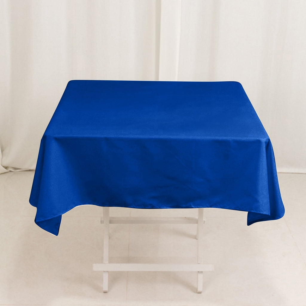 Cotton Blend 54"x54" Square Tablecloth Royal Blue - Wrinkle - Resistant Table Cover - Bell Racket Store