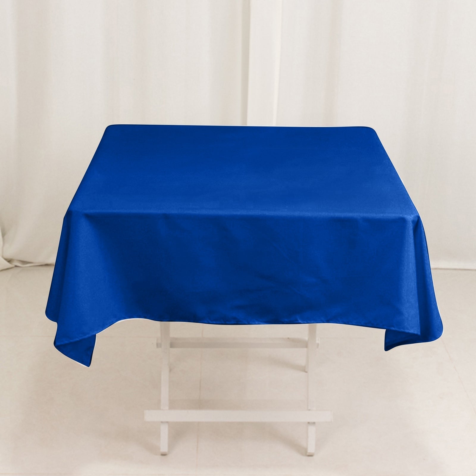 Cotton Blend 54"x54" Square Tablecloth Royal Blue - Wrinkle - Resistant Table Cover - Bell Racket Store