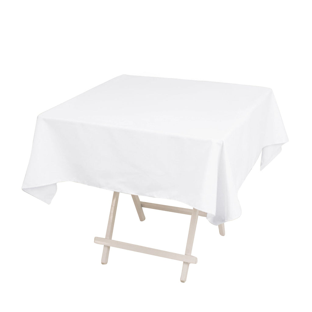 Cotton Blend 54"x54" Square Tablecloth White - Wrinkle - Resistant Table Cover - Bell Racket Store
