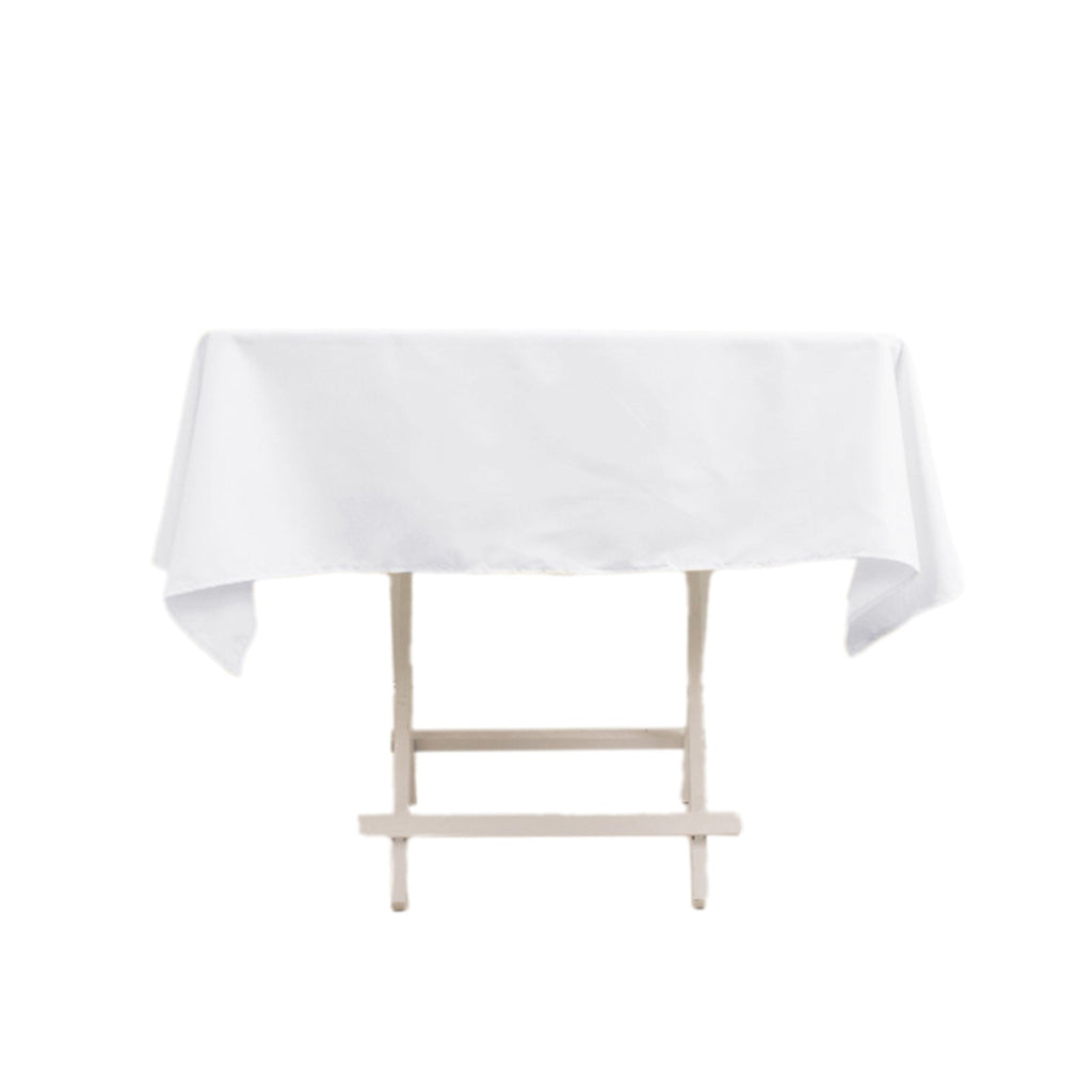 Cotton Blend 54"x54" Square Tablecloth White - Wrinkle - Resistant Table Cover - Bell Racket Store