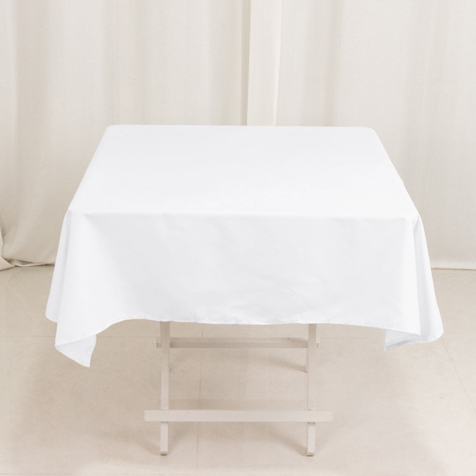 Cotton Blend 54"x54" Square Tablecloth White - Wrinkle - Resistant Table Cover - Bell Racket Store