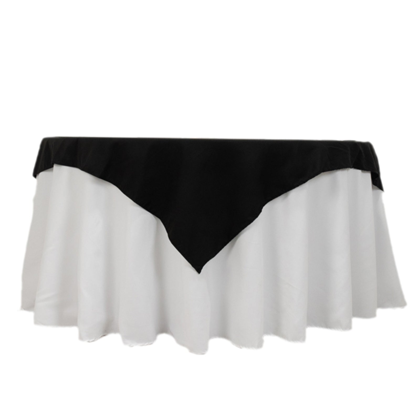 Cotton Blend 54"x54" Table Overlay Square Tablecloth Black - Wrinkle - Resistant Finish for Modern Table Settings - Bell Racket Store