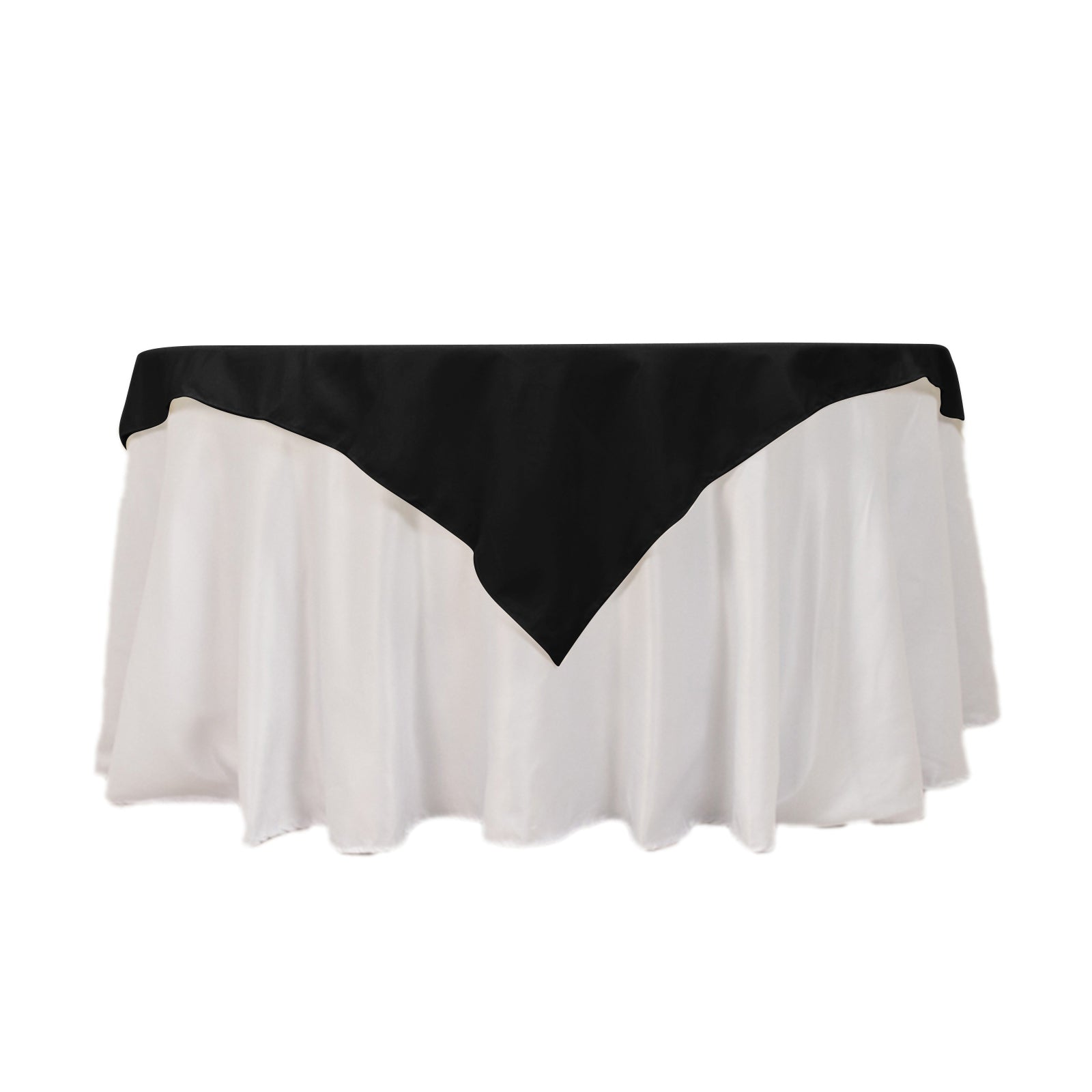 Cotton Blend 54"x54" Table Overlay Square Tablecloth Black - Wrinkle - Resistant Finish for Modern Table Settings - Bell Racket Store