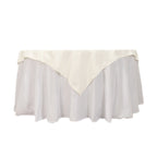 Cotton Blend 54"x54" Table Overlay Square Tablecloth Ivory - Wrinkle - Resistant Table Topper - Bell Racket Store