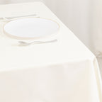 Cotton Blend 54"x54" Table Overlay Square Tablecloth Ivory - Wrinkle - Resistant Table Topper - Bell Racket Store