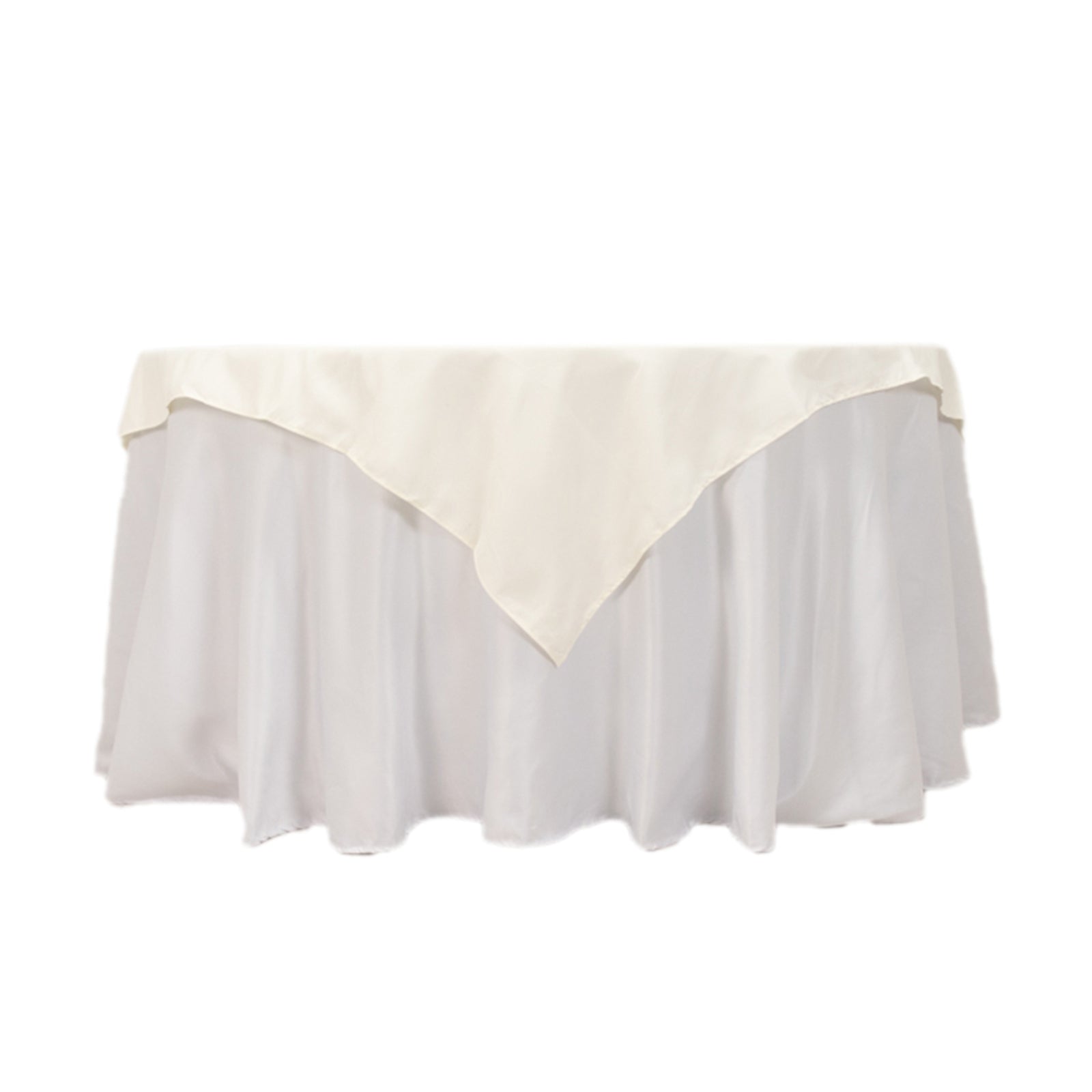 Cotton Blend 54"x54" Table Overlay Square Tablecloth Ivory - Wrinkle - Resistant Table Topper - Bell Racket Store
