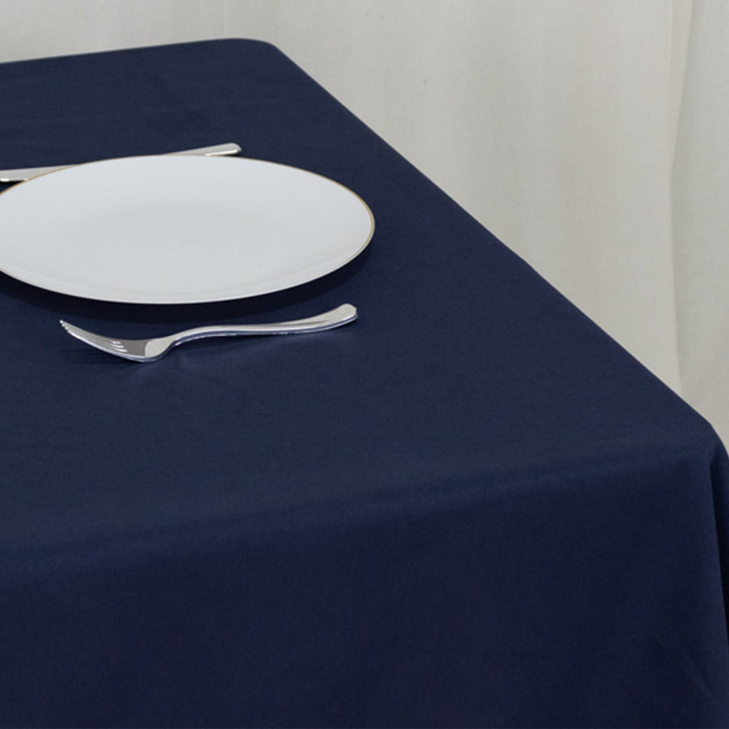 Cotton Blend 54"x54" Table Overlay Square Tablecloth Navy - Wrinkle - Resistant Table Topper - Bell Racket Store