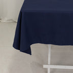 Cotton Blend 54"x54" Table Overlay Square Tablecloth Navy - Wrinkle - Resistant Table Topper - Bell Racket Store