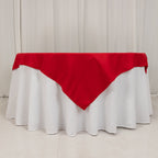 Cotton Blend 54"x54" Table Overlay Square Tablecloth Red - Wrinkle - Resistant Table Topper - Bell Racket Store
