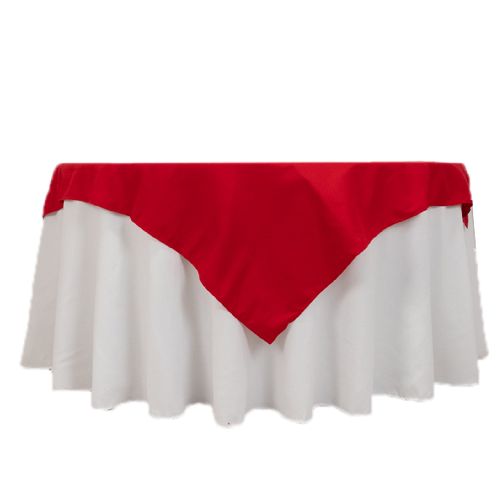Cotton Blend 54"x54" Table Overlay Square Tablecloth Red - Wrinkle - Resistant Table Topper - Bell Racket Store