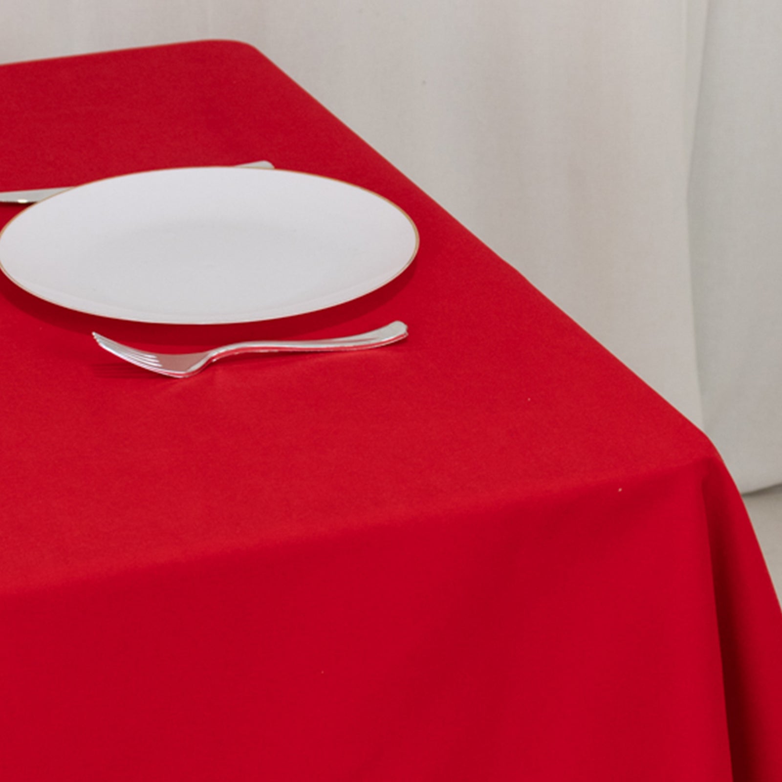 Cotton Blend 54"x54" Table Overlay Square Tablecloth Red - Wrinkle - Resistant Table Topper - Bell Racket Store
