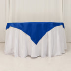 Cotton Blend 54"x54" Table Overlay Square Tablecloth Royal Blue - Wrinkle - Resistant Table Topper - Bell Racket Store