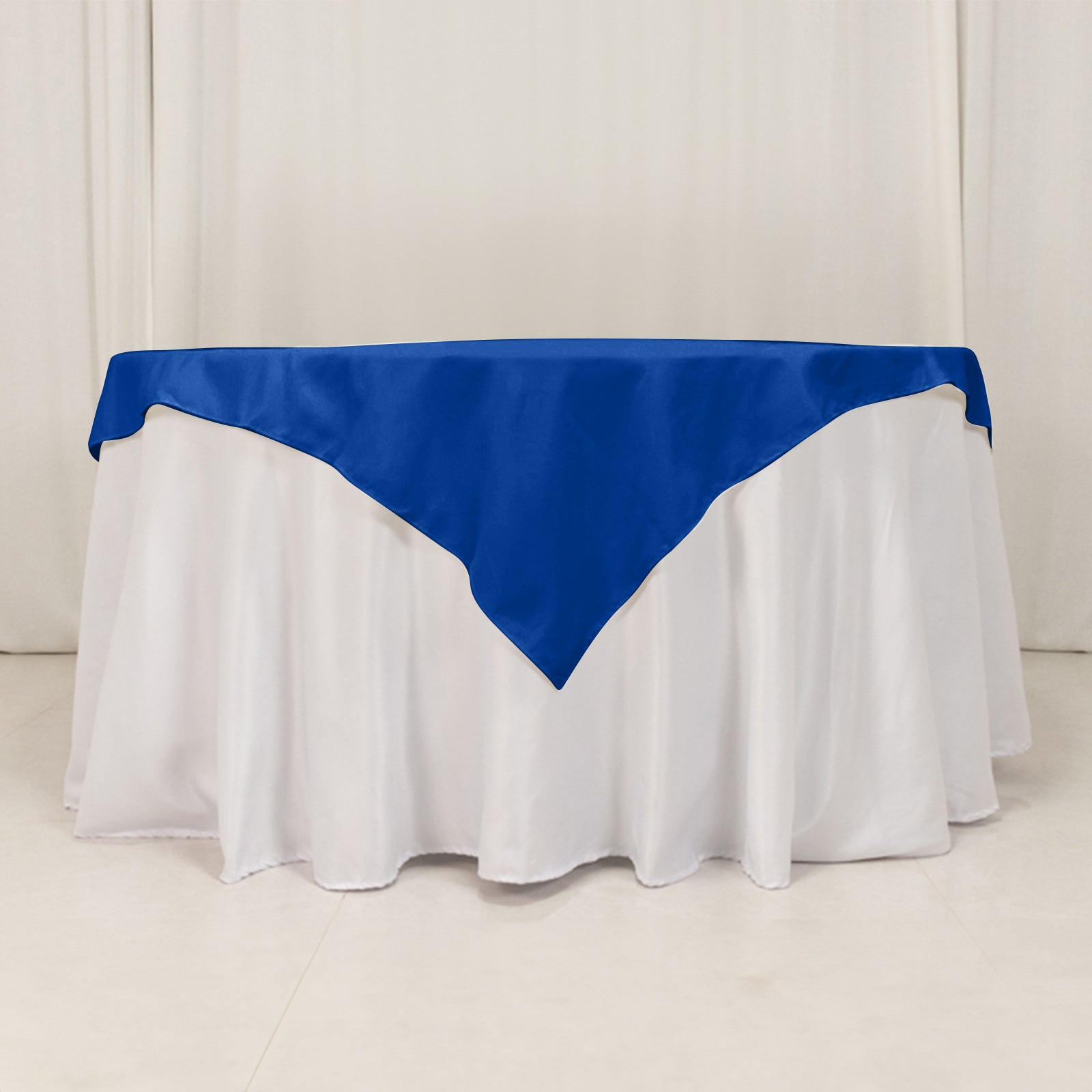 Cotton Blend 54"x54" Table Overlay Square Tablecloth Royal Blue - Wrinkle - Resistant Table Topper - Bell Racket Store