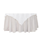 Cotton Blend 54"x54" Table Overlay Square Tablecloth White - Wrinkle - Resistant Table Topper - Bell Racket Store