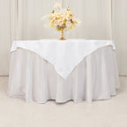 Cotton Blend 54"x54" Table Overlay Square Tablecloth White - Wrinkle - Resistant Table Topper - Bell Racket Store