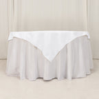 Cotton Blend 54"x54" Table Overlay Square Tablecloth White - Wrinkle - Resistant Table Topper - Bell Racket Store