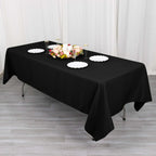 Cotton Blend 60"x102" Rectangle Tablecloth Black - Wrinkle - Resistant Finish for Gatherings - Bell Racket Store