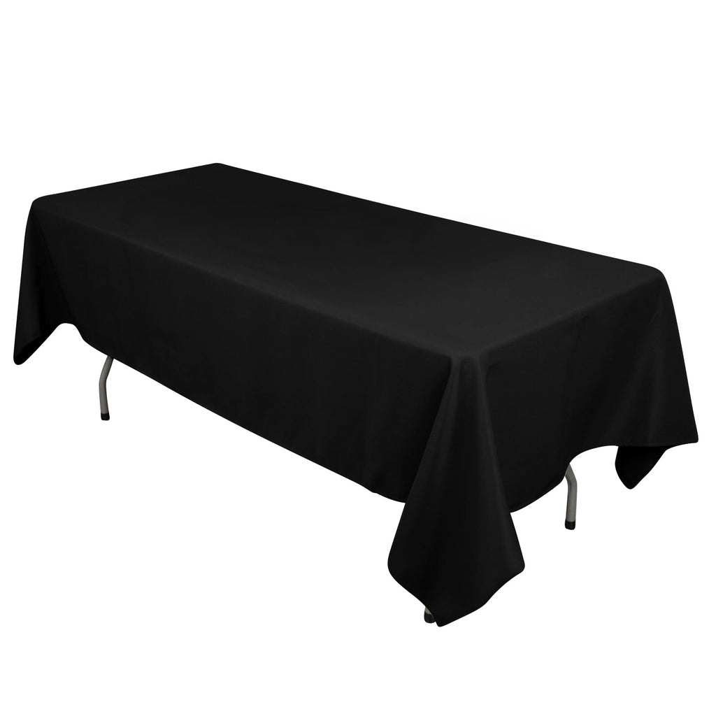 Cotton Blend 60"x102" Rectangle Tablecloth Black - Wrinkle - Resistant Finish for Gatherings - Bell Racket Store