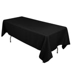 Cotton Blend 60"x102" Rectangle Tablecloth Black - Wrinkle - Resistant Finish for Gatherings - Bell Racket Store