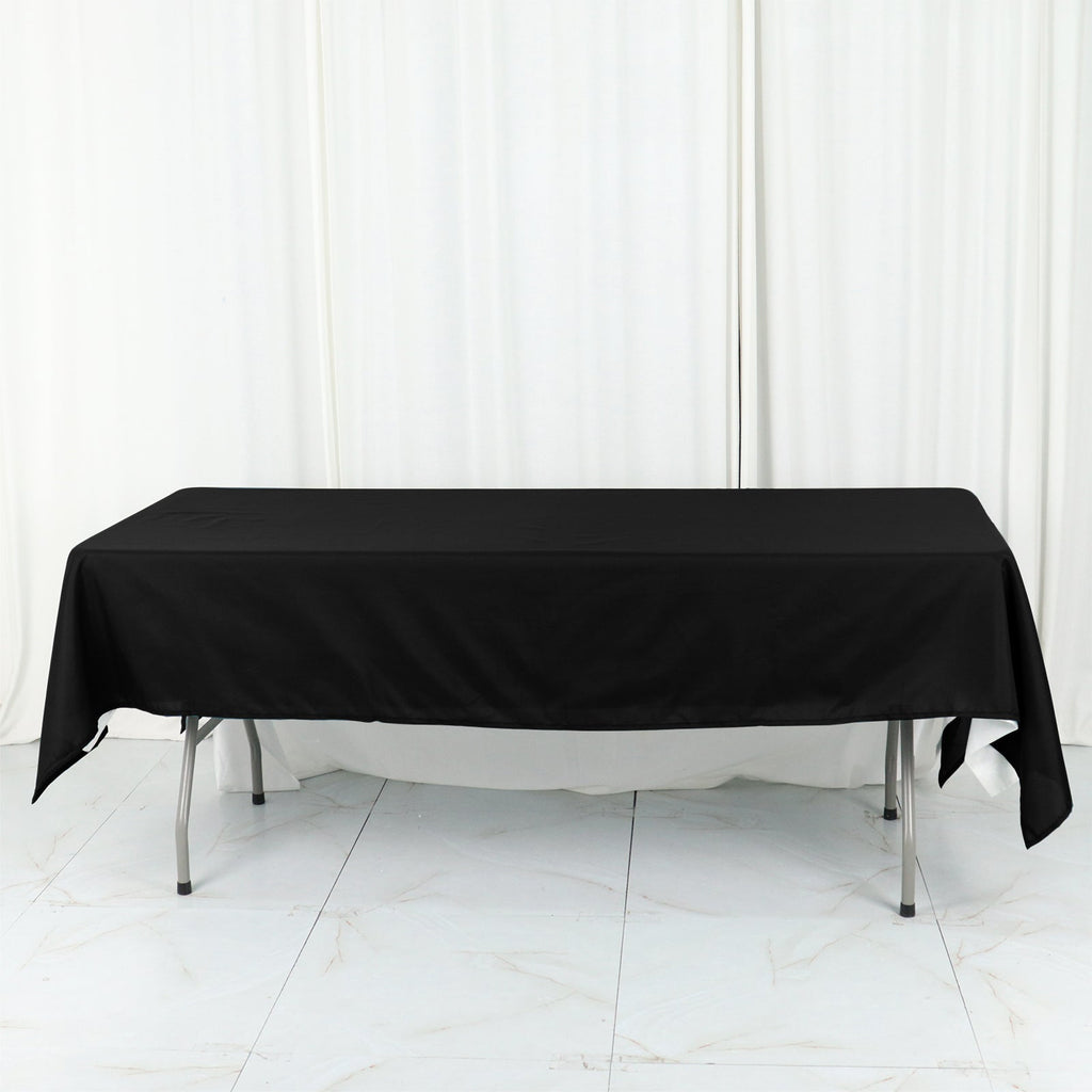 Cotton Blend 60"x102" Rectangle Tablecloth Black - Wrinkle - Resistant Finish for Gatherings - Bell Racket Store