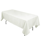 Cotton Blend 60"x102" Rectangle Tablecloth Ivory - Wrinkle - Resistant Table Cover - Bell Racket Store