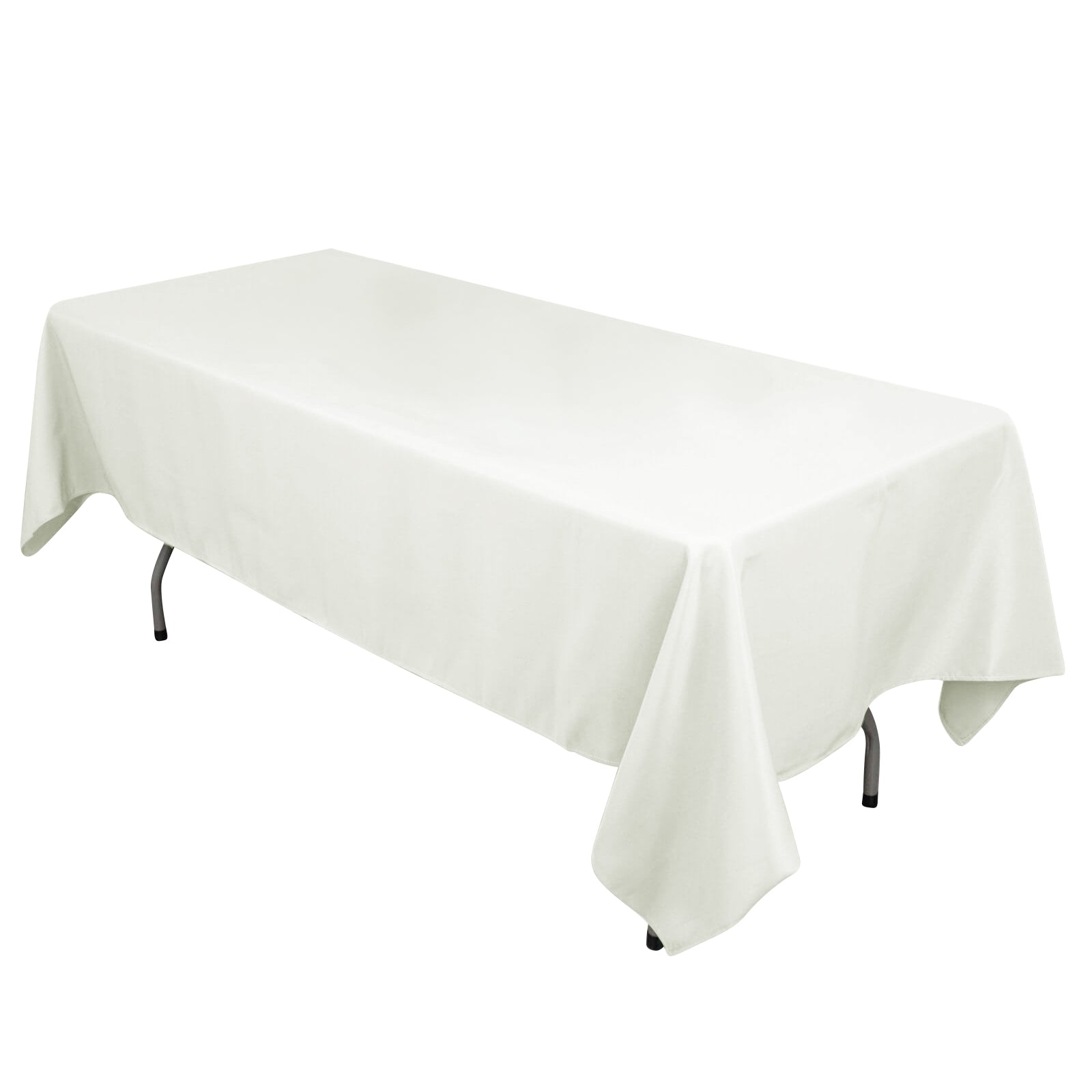 Cotton Blend 60"x102" Rectangle Tablecloth Ivory - Wrinkle - Resistant Table Cover - Bell Racket Store