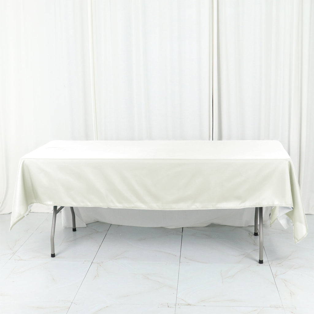 Cotton Blend 60"x102" Rectangle Tablecloth Ivory - Wrinkle - Resistant Table Cover - Bell Racket Store