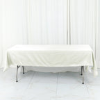 Cotton Blend 60"x102" Rectangle Tablecloth Ivory - Wrinkle - Resistant Table Cover - Bell Racket Store