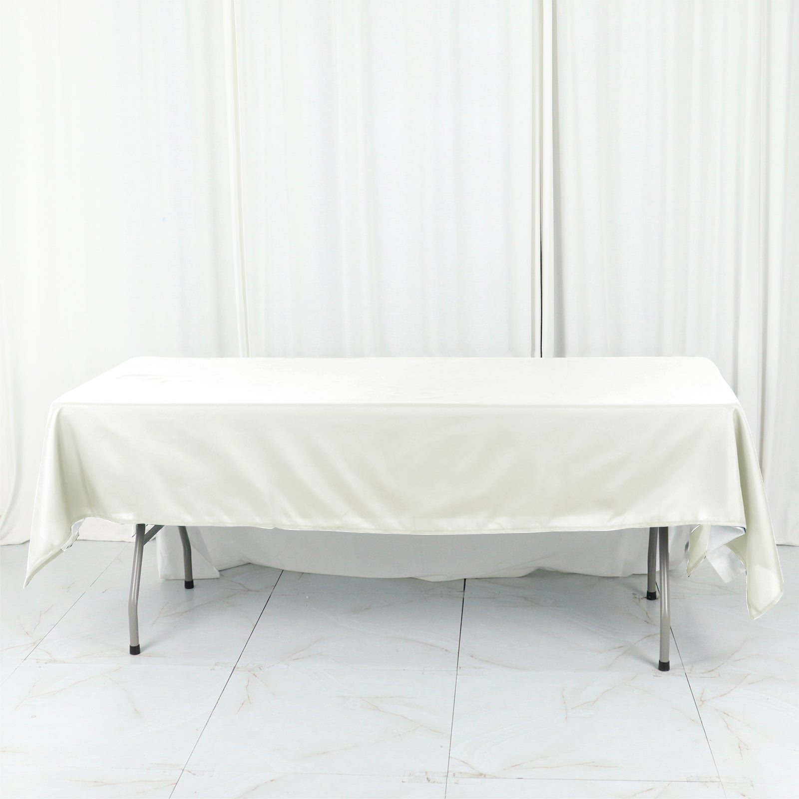 Cotton Blend 60"x102" Rectangle Tablecloth Ivory - Wrinkle - Resistant Table Cover - Bell Racket Store