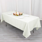 Cotton Blend 60"x102" Rectangle Tablecloth Ivory - Wrinkle - Resistant Table Cover - Bell Racket Store