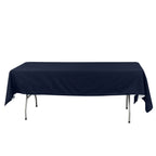 Cotton Blend 60"x102" Rectangle Tablecloth Navy Blue - Wrinkle - Resistant Table Cover - Bell Racket Store