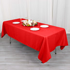 Cotton Blend 60"x102" Rectangle Tablecloth Red - Wrinkle - Resistant Table Cover - Bell Racket Store