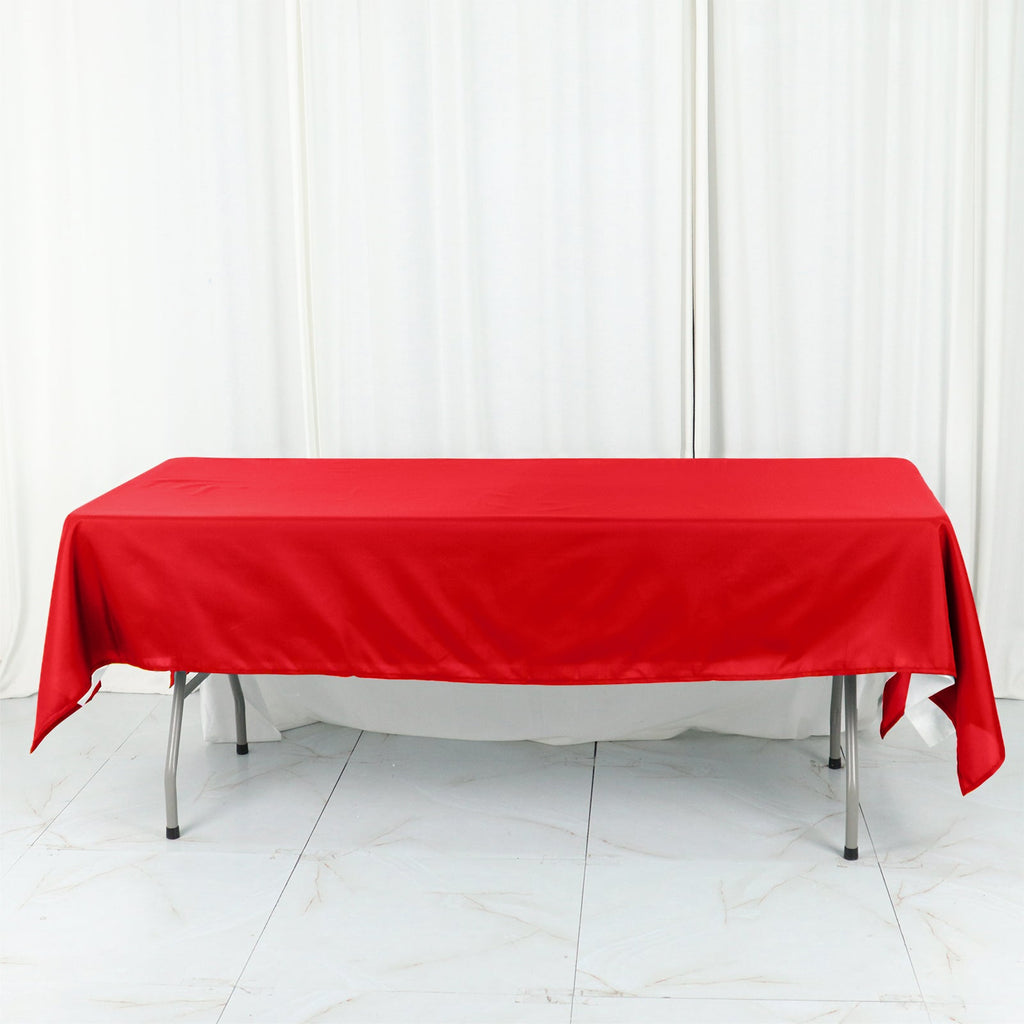 Cotton Blend 60"x102" Rectangle Tablecloth Red - Wrinkle - Resistant Table Cover - Bell Racket Store