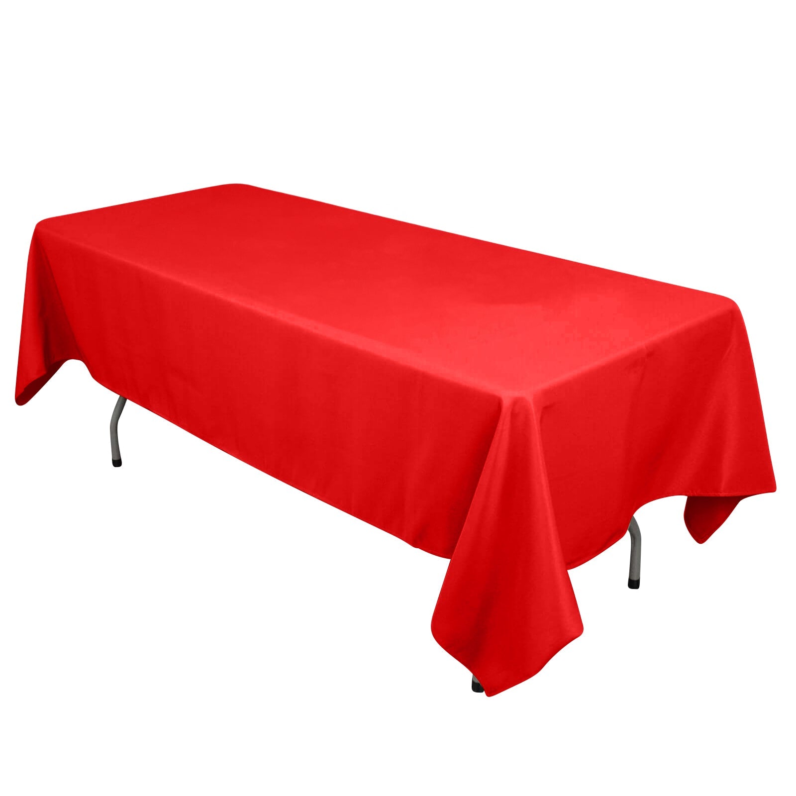 Cotton Blend 60"x102" Rectangle Tablecloth Red - Wrinkle - Resistant Table Cover - Bell Racket Store