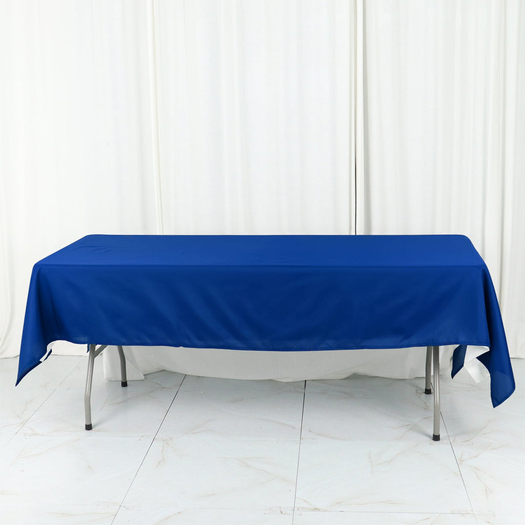 Cotton Blend 60"x102" Rectangle Tablecloth Royal Blue - Wrinkle - Resistant Table Cover - Bell Racket Store