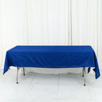 Cotton Blend 60"x102" Rectangle Tablecloth Royal Blue - Wrinkle - Resistant Table Cover - Bell Racket Store