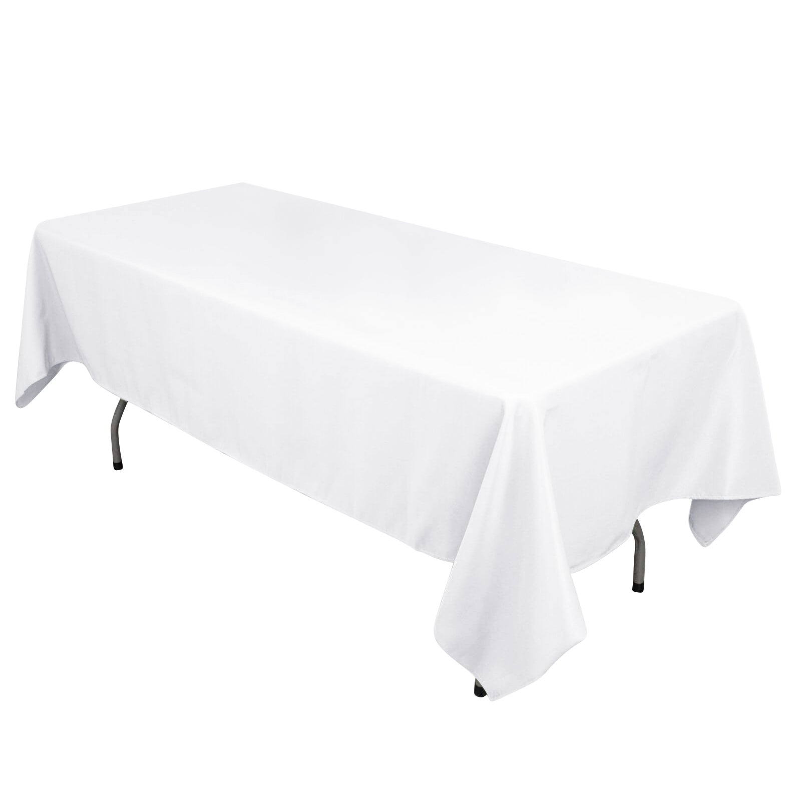 Cotton Blend 60"x102" Rectangle Tablecloth White - Wrinkle - Resistant Table Cover - Bell Racket Store