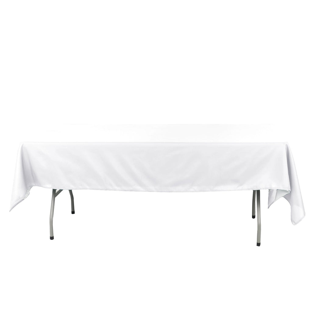 Cotton Blend 60"x102" Rectangle Tablecloth White - Wrinkle - Resistant Table Cover - Bell Racket Store
