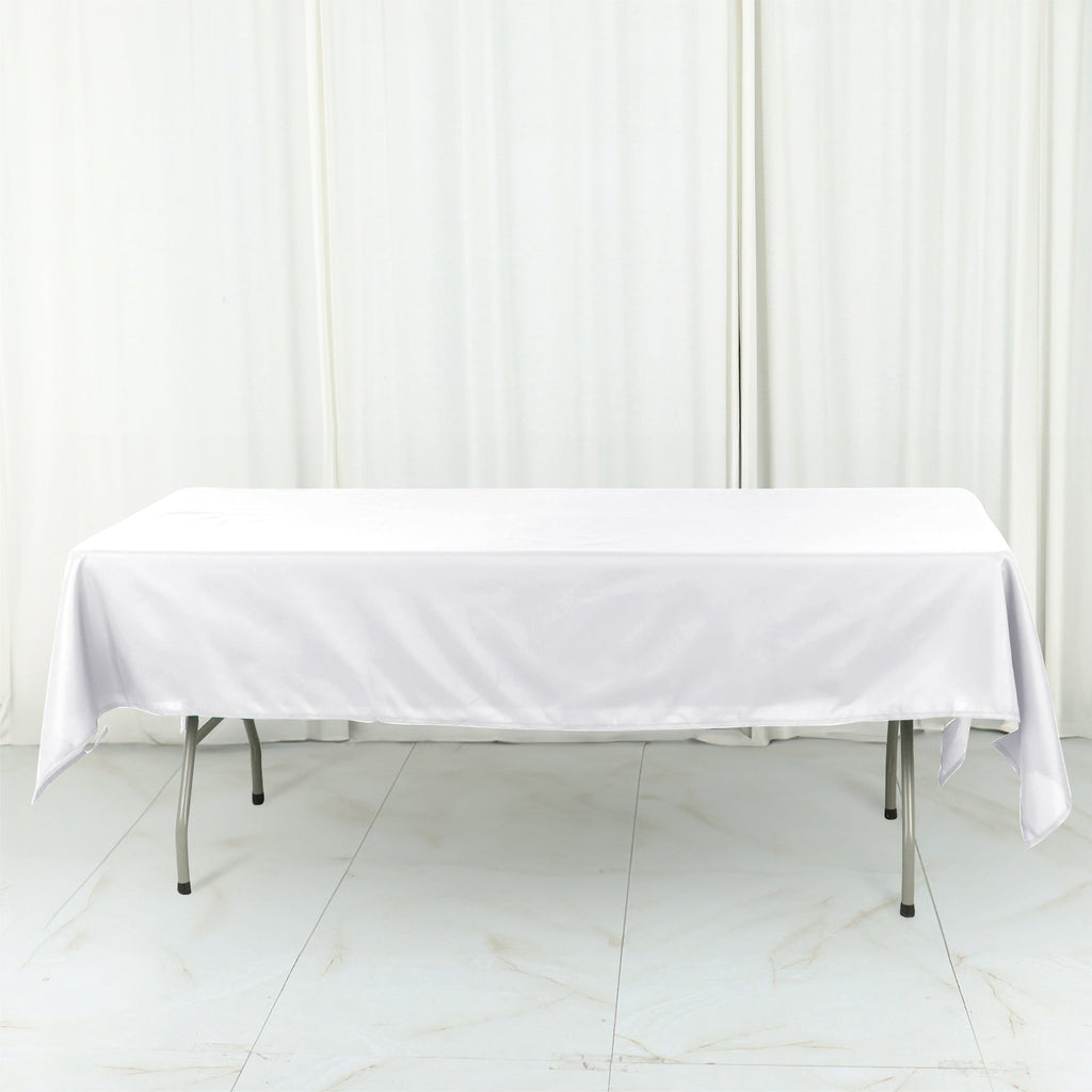 Cotton Blend 60"x102" Rectangle Tablecloth White - Wrinkle - Resistant Table Cover - Bell Racket Store