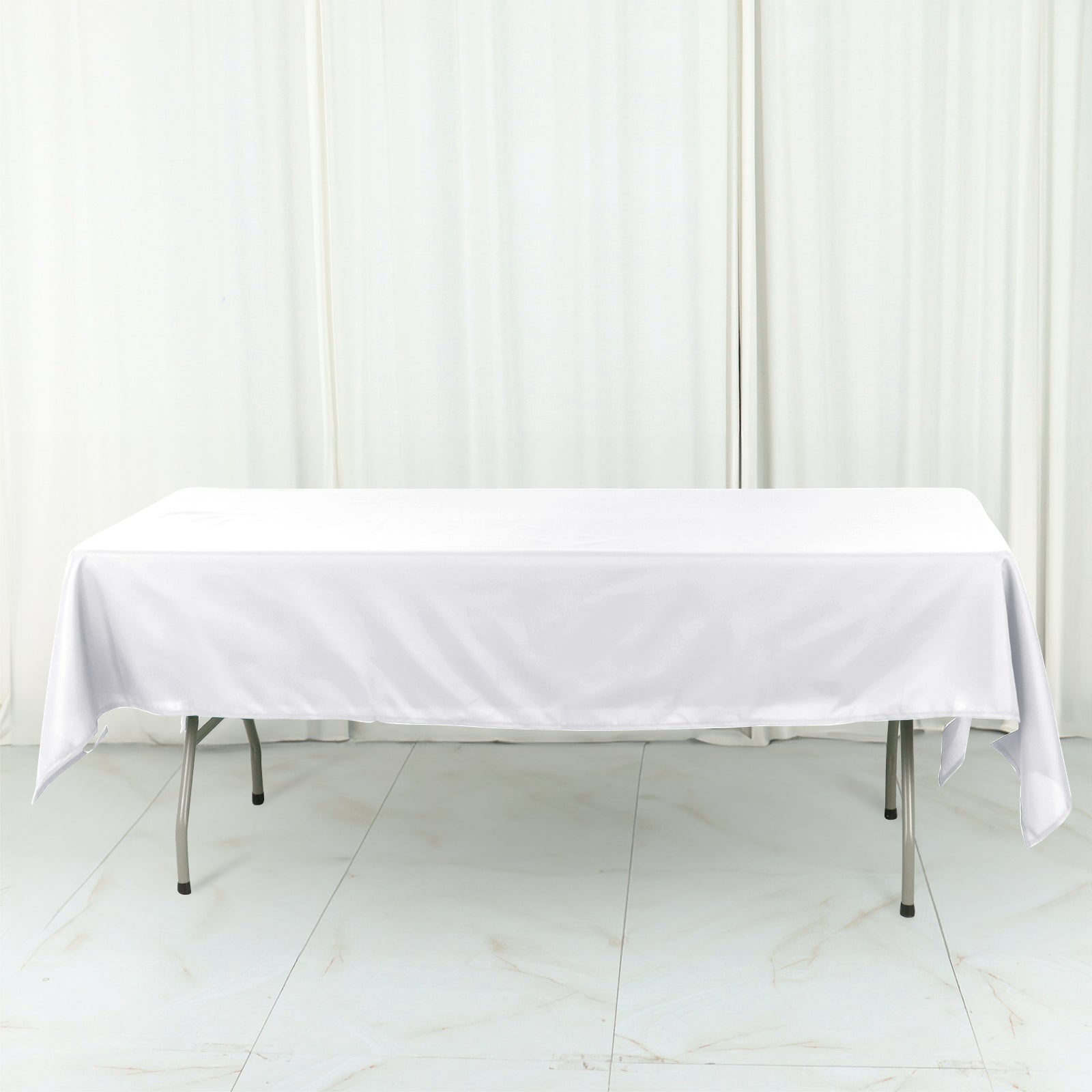 Cotton Blend 60"x102" Rectangle Tablecloth White - Wrinkle - Resistant Table Cover - Bell Racket Store