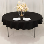 Cotton Blend 70" Round Tablecloth Black - Wrinkle - Resistant Table Cover - Bell Racket Store
