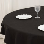 Cotton Blend 70" Round Tablecloth Black - Wrinkle - Resistant Table Cover - Bell Racket Store