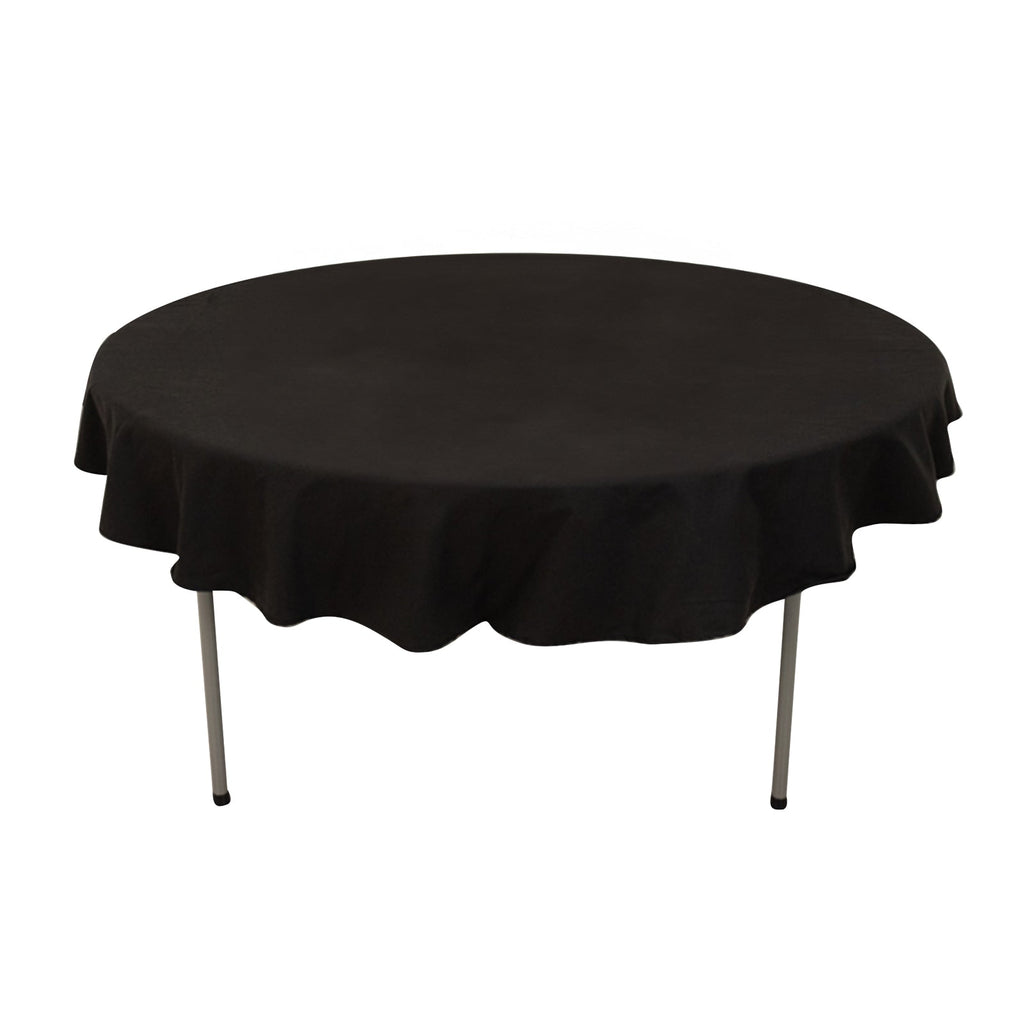 Cotton Blend 70" Round Tablecloth Black - Wrinkle - Resistant Table Cover - Bell Racket Store