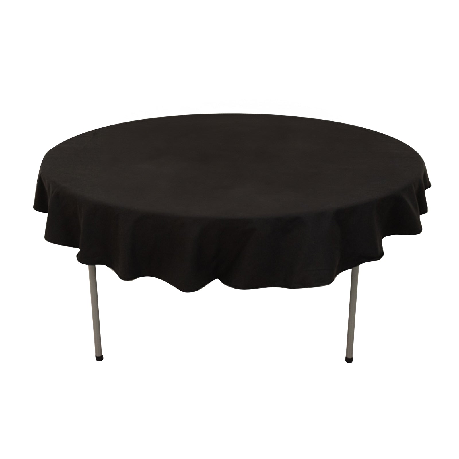 Cotton Blend 70" Round Tablecloth Black - Wrinkle - Resistant Table Cover - Bell Racket Store
