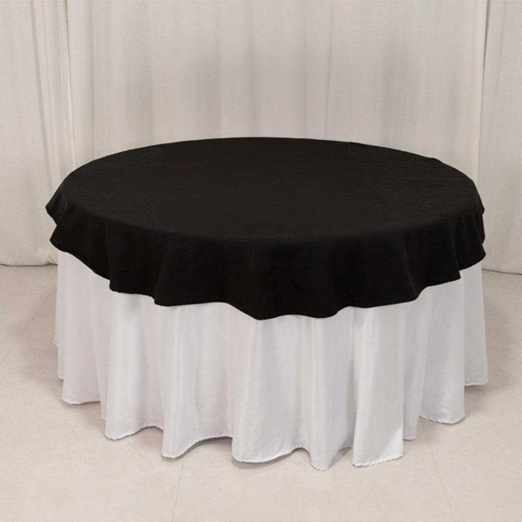 Cotton Blend 70" Round Tablecloth Black - Wrinkle - Resistant Table Cover - Bell Racket Store